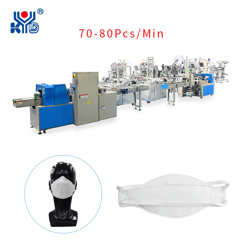 New Fish Mask Head Strap Machine with CCD and Pillow Type Packing Machine 1+2